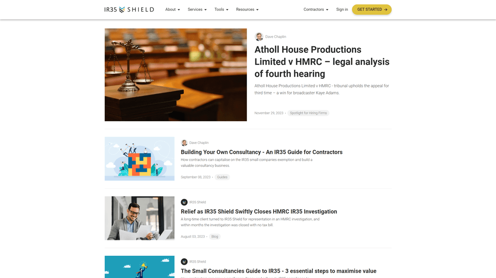 IR35 Shield Blog list page