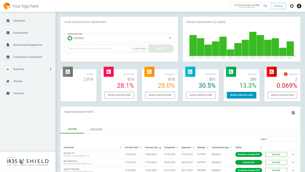 IR35 Shield Dashboard